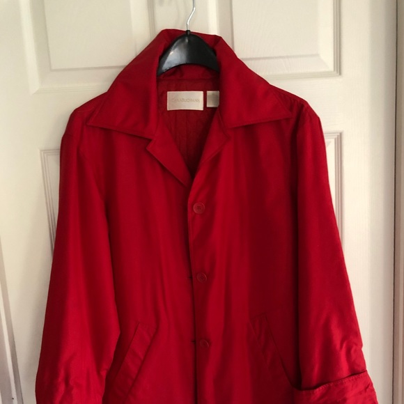 Red silk Dana Buchman topper coat - Picture 4 of 8